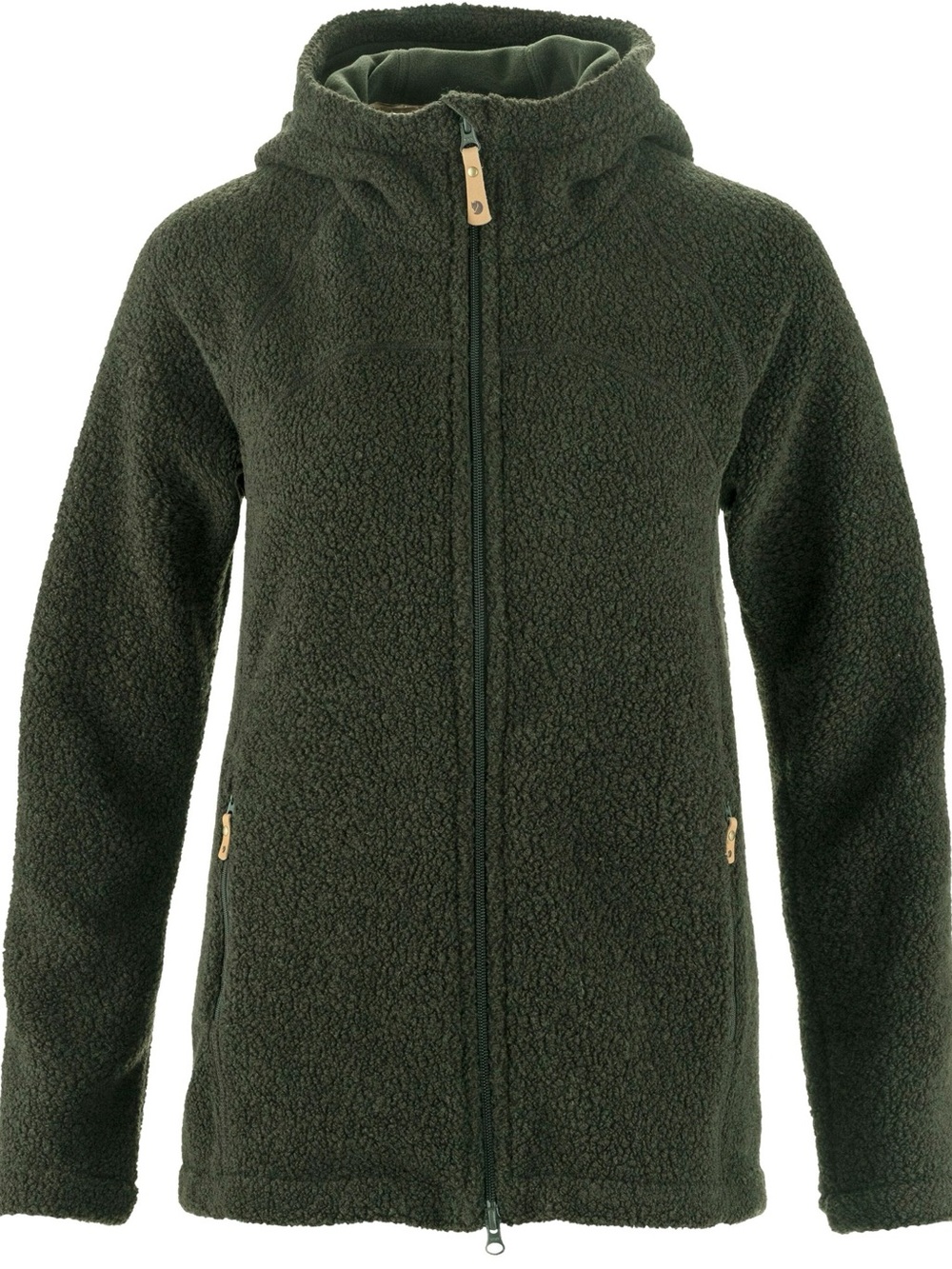 Fjallraven Kaitum Forest Green Hooded Full Zip Fleece Jacket